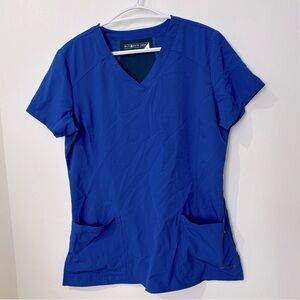 🎉4/30$🎉 White Cross Blue Fitted Short Sleeve Tee